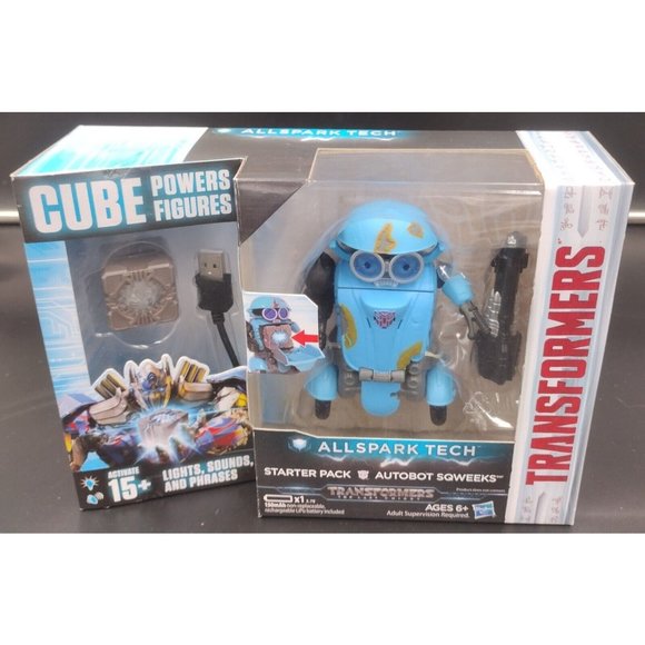 Hasbro Transformers Cube Powers Figures AllSpark Tech Autobot Sqweeks Starter - Picture 1 of 9